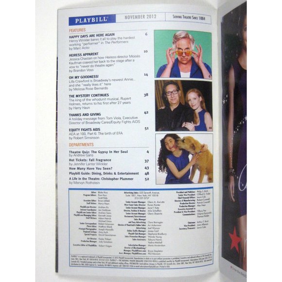 Vanya Sonia Masha Spike Playbill November 2012 Sigourney Weaver David Pierce - Picture 3 of 7